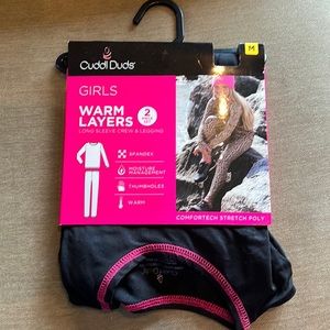 Cuddl Duds long sleeve crew/leggings (Girls Medium)
